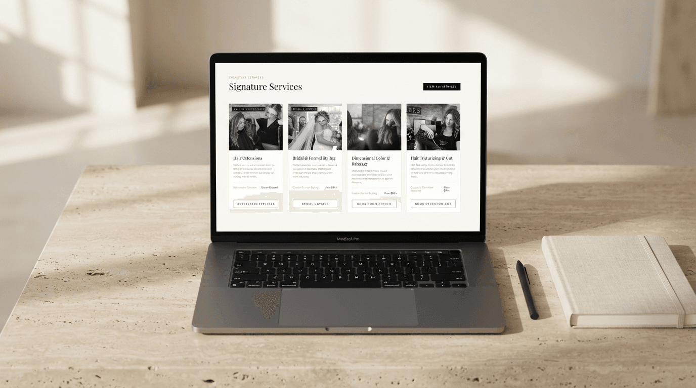 Signature Services Grid — Structured service tiers with transparent booking triggers