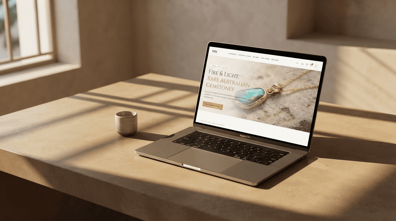MacBook — Fire & Light: Rare Australian Gemstones editorial hero