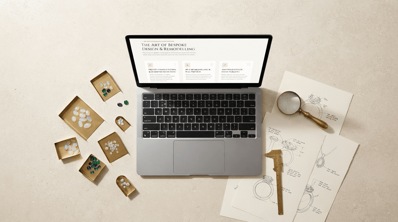Flat-lay MacBook Pro — The Art of Bespoke Design & Remodelling page