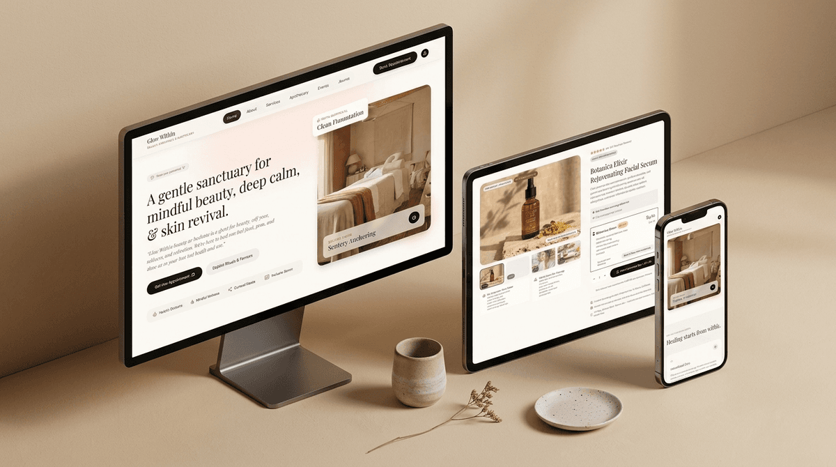 Digital Flagship Redesign for Glow Within Wellness Sanctuary
