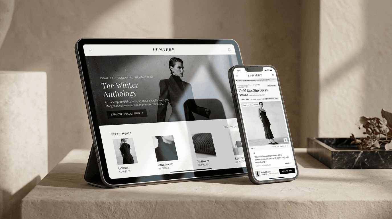 Tablet & Phone Pairing — Seamless responsive product discovery and checkout