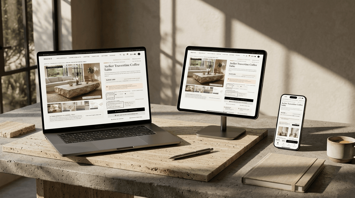 Multi-Device Showcase — Seamless desktop, tablet, and mobile parity