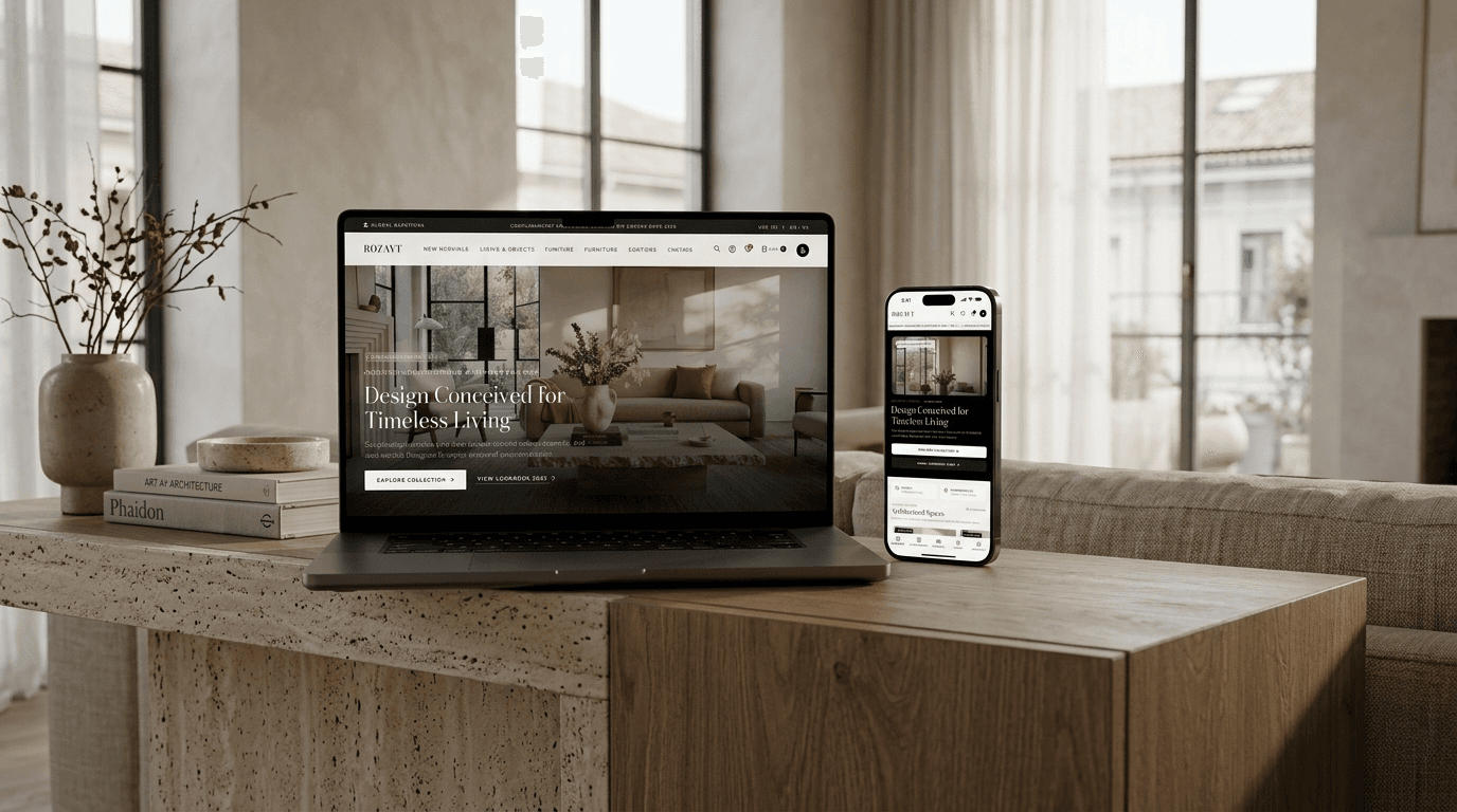 Lifestyle Integration — Living room spatial preview and lookbook exploration