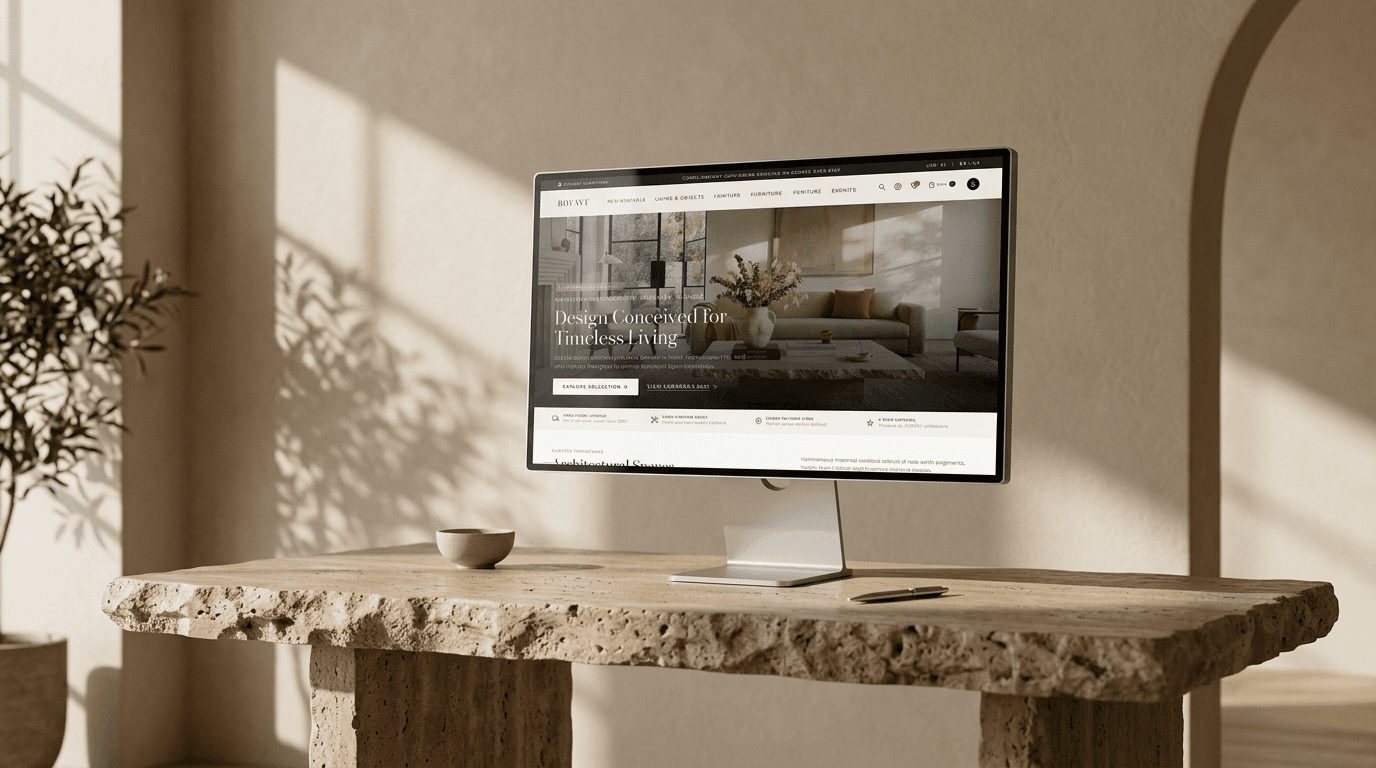 Minimalist Desktop Display — Timeless Living collection architecture